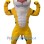 Muscular Yellow Tiger Mascot Costume