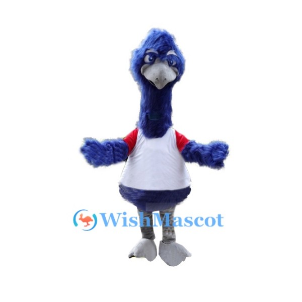 Blue Ostrich Mascot Costume