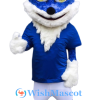 Sporty Blue Fox Mascot Costume