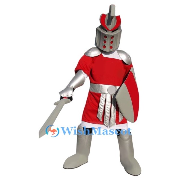 Red & Silver Knight Mascot Costume