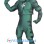 Green Muscular Snake Mascot Costume