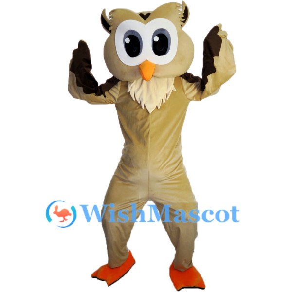 Friendly Brown Owl Mascot Costume