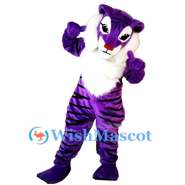 Purple Tiger Mascot Costume