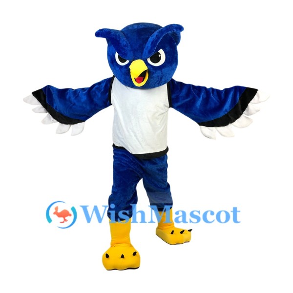 Vivid Blue Owl Mascot Costume
