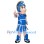 Blue Cartoon Warrior Mascot Costume