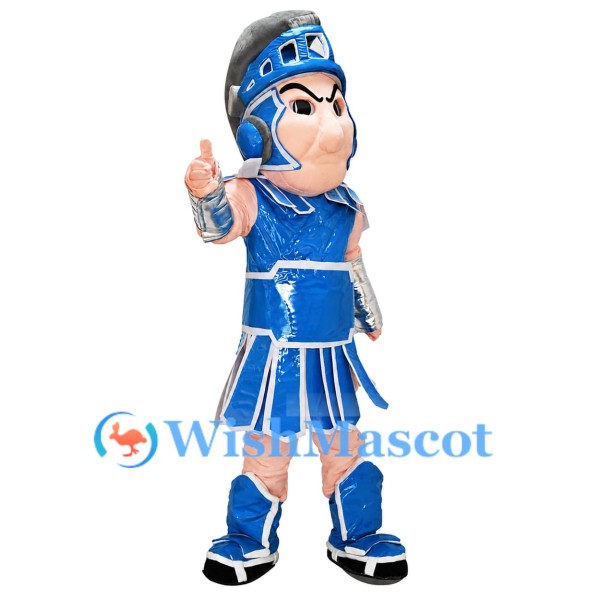 Blue Cartoon Warrior Mascot Costume