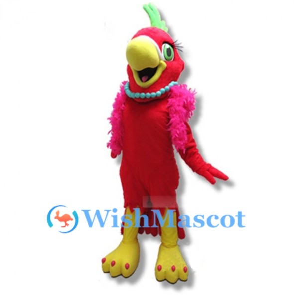 Lady Red Parrot Mascot Costume