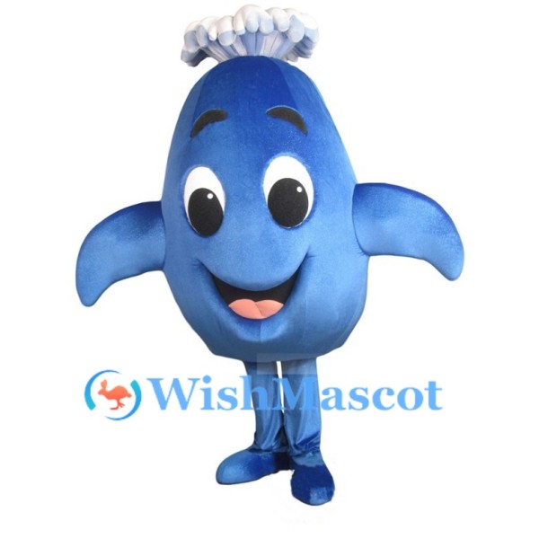 Cartoon Blue Whale Mascot Costume