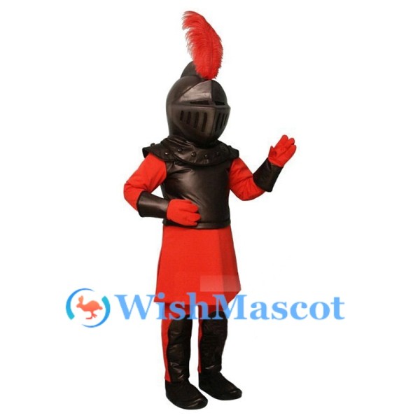 Red and Black Knight Mascot Costume