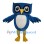 Cute Blue Owl Mascot Costume