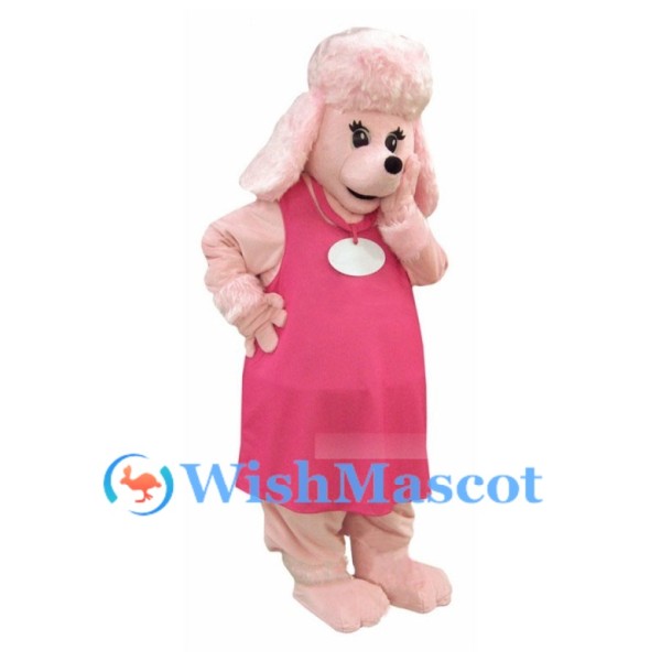 ‌Cute Pink Poodle Mascot Costume