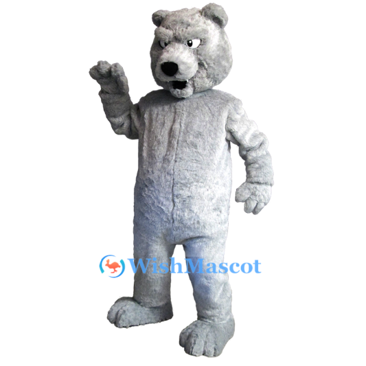 Fierce Gray Bear Mascot Costume