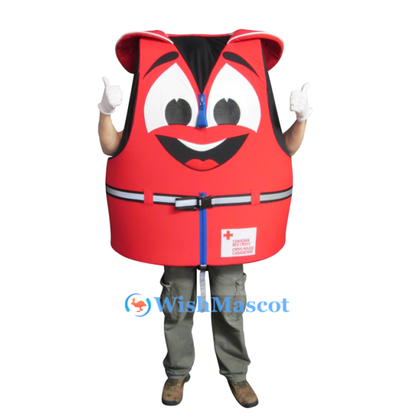 Red Lifesaver Mascot Costume