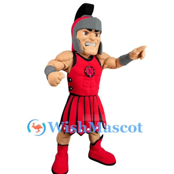 Red Spartan Warrior Mascot Costume