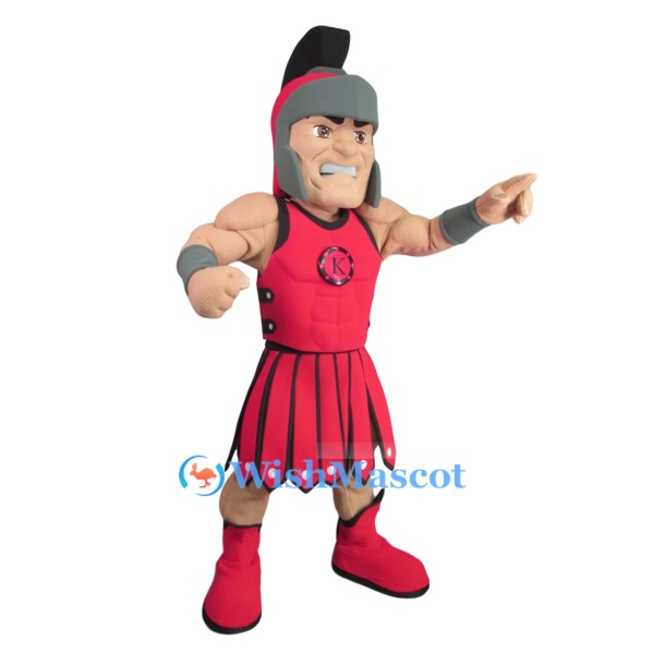 Red Spartan Warrior Mascot Costume