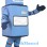 Cartoon Blue Robot Mascot Costume