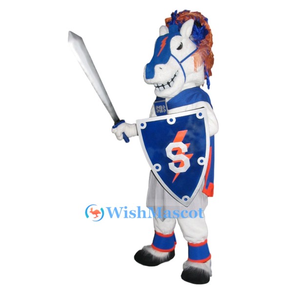 ‌Knightly White Horse Mascot Costume