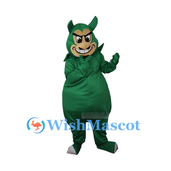 Green Devil Mascot Costume