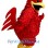 Superb Red Rooster Mascot Costume