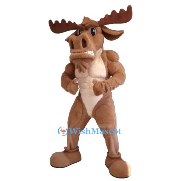 ‌Muscular Moose Mascot Costume