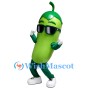 Cool Green Eggplant Mascot Costume