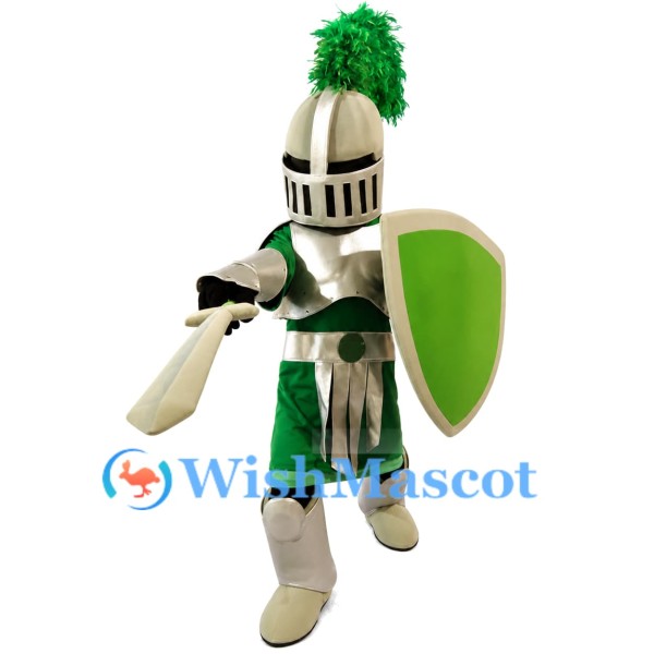 Green & Golden Knight Mascot Costume