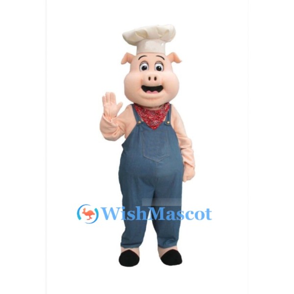‌Cartoon Pig Chef Mascot Costume