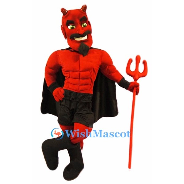 Muscular Red Devil Mascot Costume
