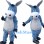 Cheerful Blue Donkey Mascot Costume