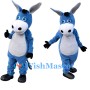Cheerful Blue Donkey Mascot Costume