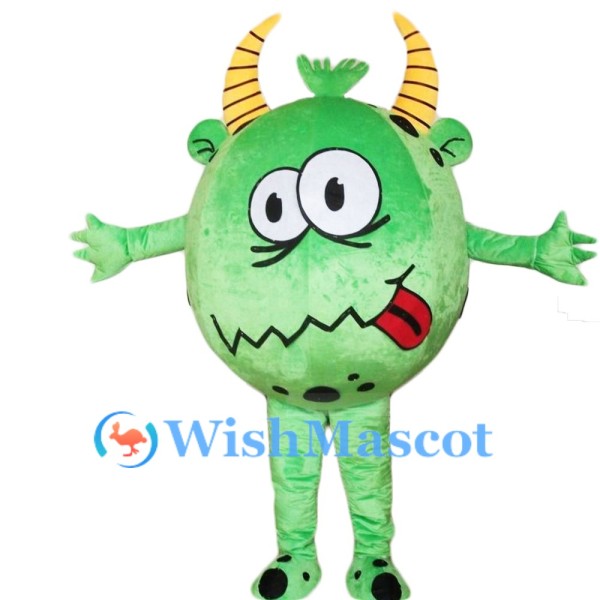 Funny Green Monster Mascot Costume