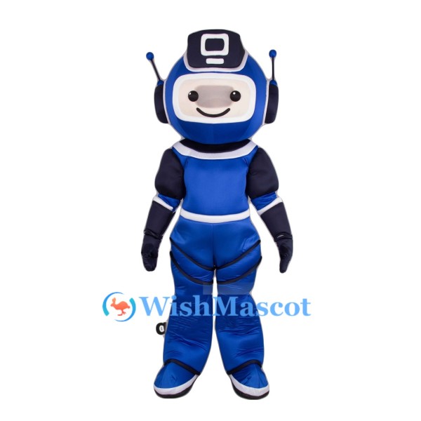 Cute Blue Robot Mascot Costume
