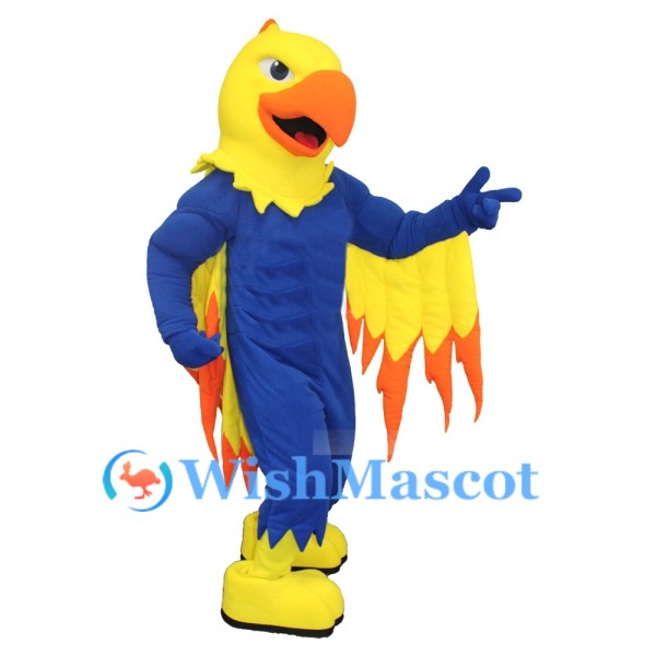Bright Blue Eagle Mascot Costume