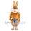 Muscular Brown Rabbit Mascot Costume