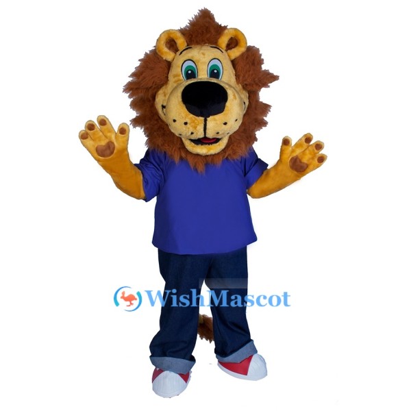 Friendly University Lion Mascot Costume