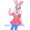 Pink Dance Rabbit Mascot Costume