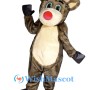 Fluffy Rudolph the Red-Nosed Reindeer Mascot Costume