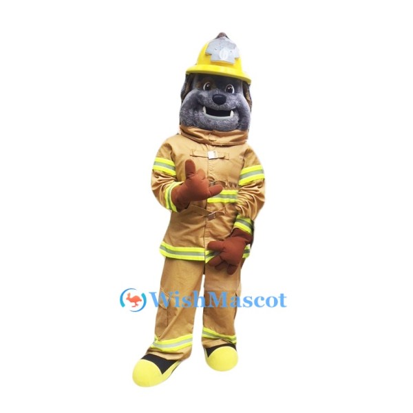 ‌Firefighter Bulldog Mascot Costume