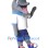 Happy ‌Grey Dolphin Mascot Costume