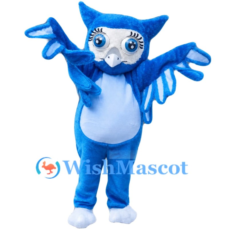 Adorable Blue Owl Mascot Costume