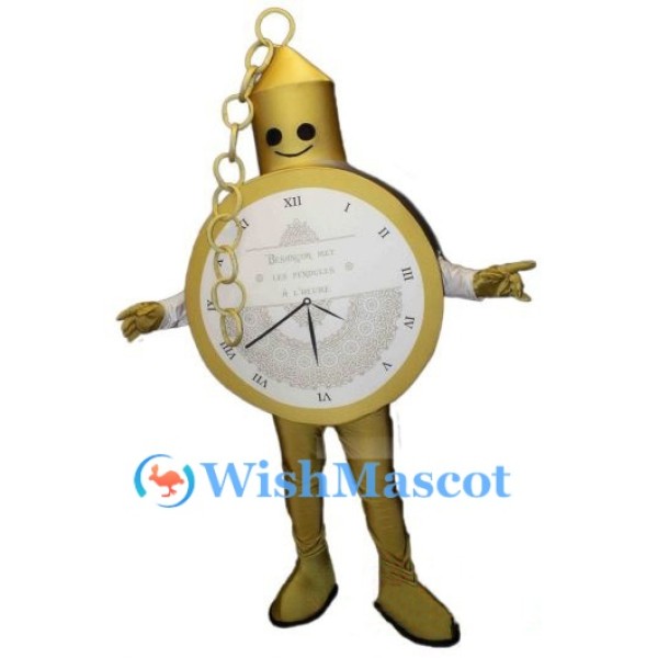 Golden Clock Mascot Costume