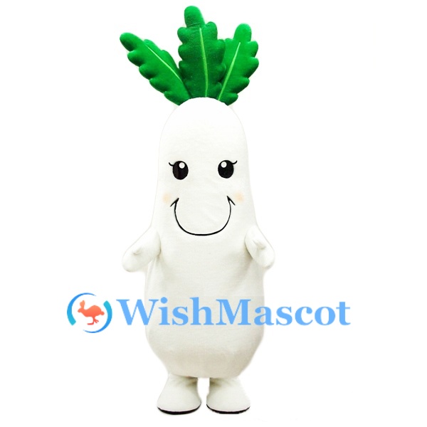 Cute White Radish Mascot Costume