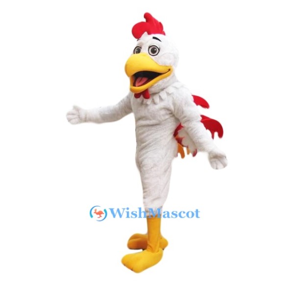 Lightweight White Rooster Mascot Costume