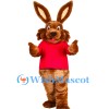 ‌Friendly Brown Rabbit Mascot Costume
