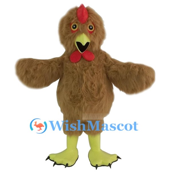 Hairy Brown Chicken Mascot Costume