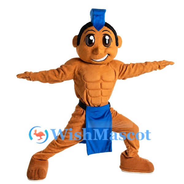 Muscle Black Warrior Mascot Costume