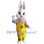 Easter Bunny Mascot Costume with Overalls