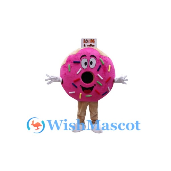 Pink Donut Mascot Costume