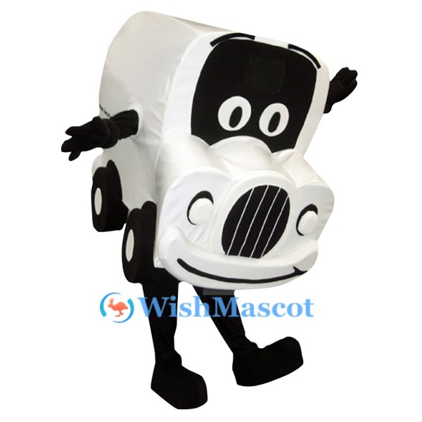 White Retro Car Mascot Costume