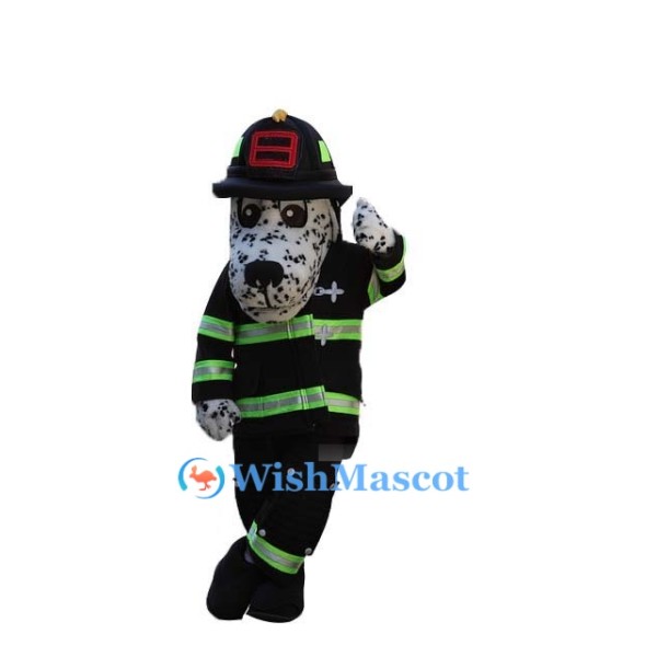 ‌Fire Dog Mascot Costume with Firefighter Uniform